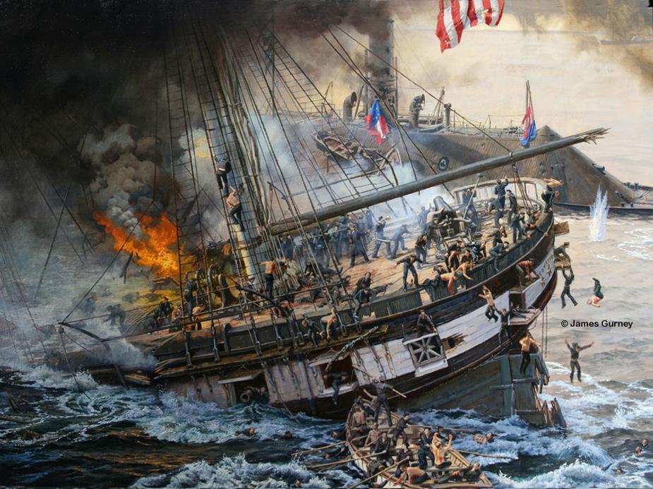 The Battle Of Hampton Roads Then Now American